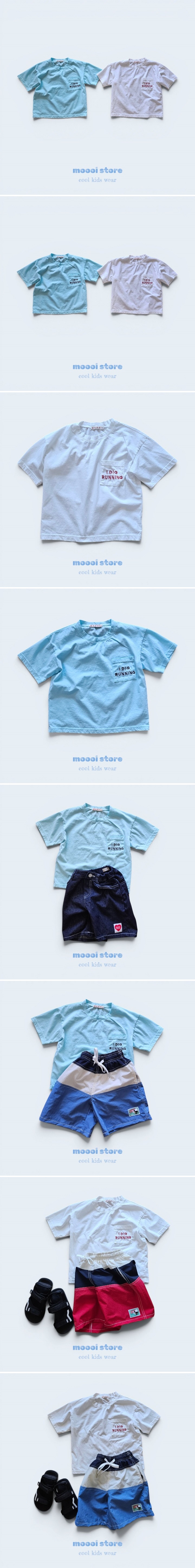 Mooi Store - Korean Children Fashion - #kidsshorts - Running Embroidered Tee - 2