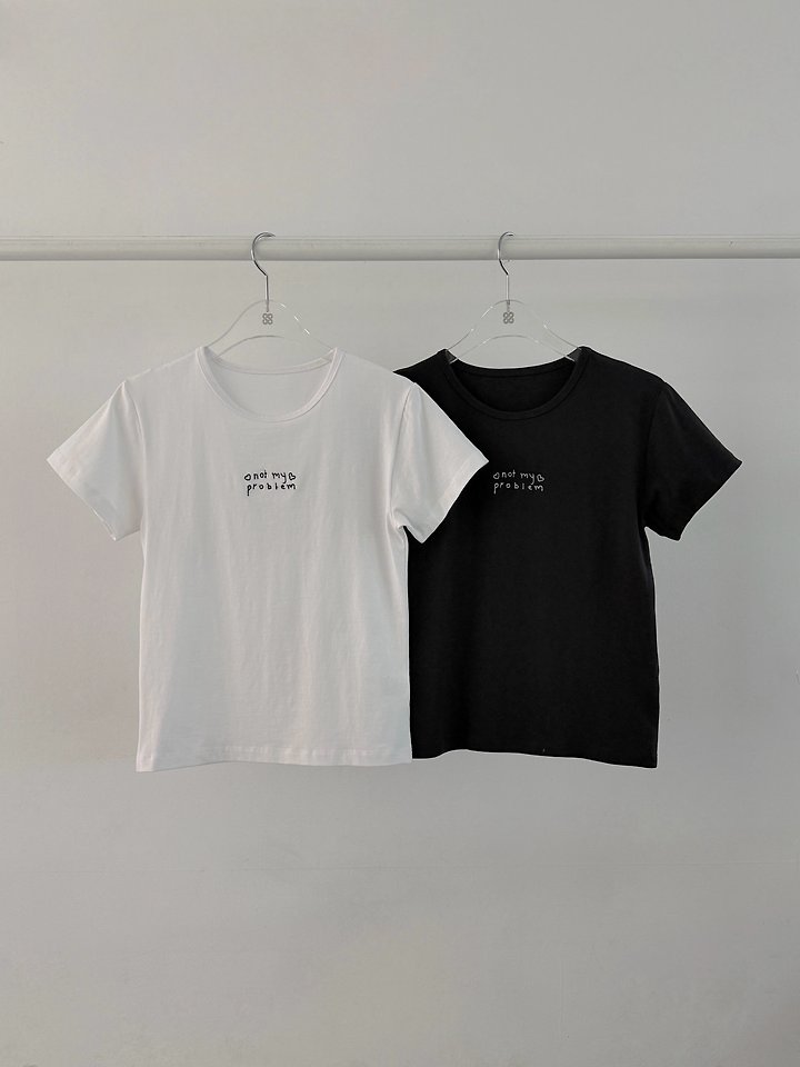 Moran Women - Korean Women Fashion - #momslook - Modal Love Embroidery Tee