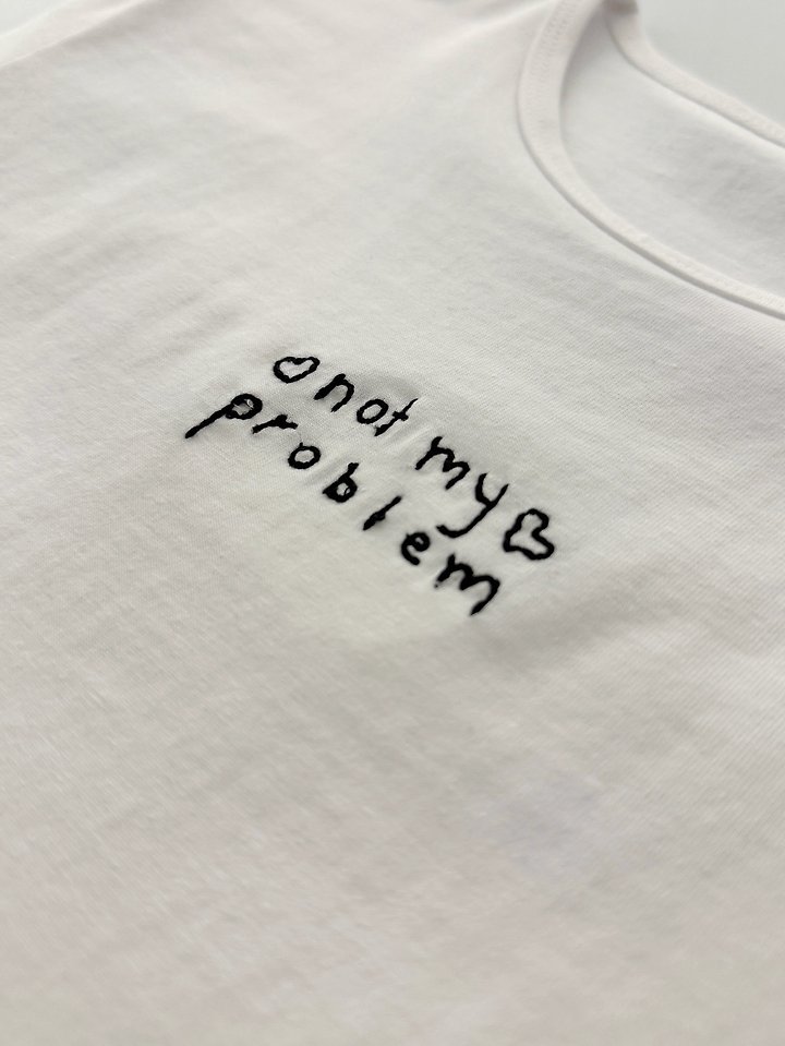 Moran Women - Korean Women Fashion - #momslook - Modal Love Embroidery Tee - 4