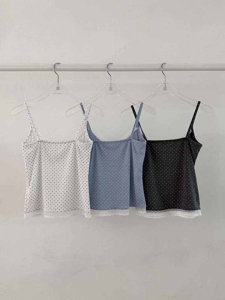 Moran Women - Korean Women Fashion - #momslook - Dot Lace Sleeveless Top - 2