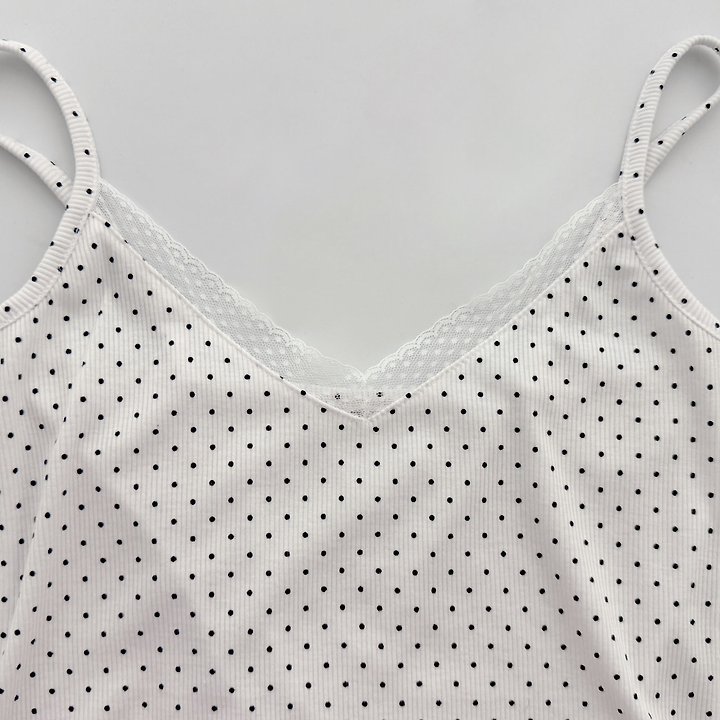 Moran Women - Korean Women Fashion - #momslook - Dot Lace Sleeveless Top - 4