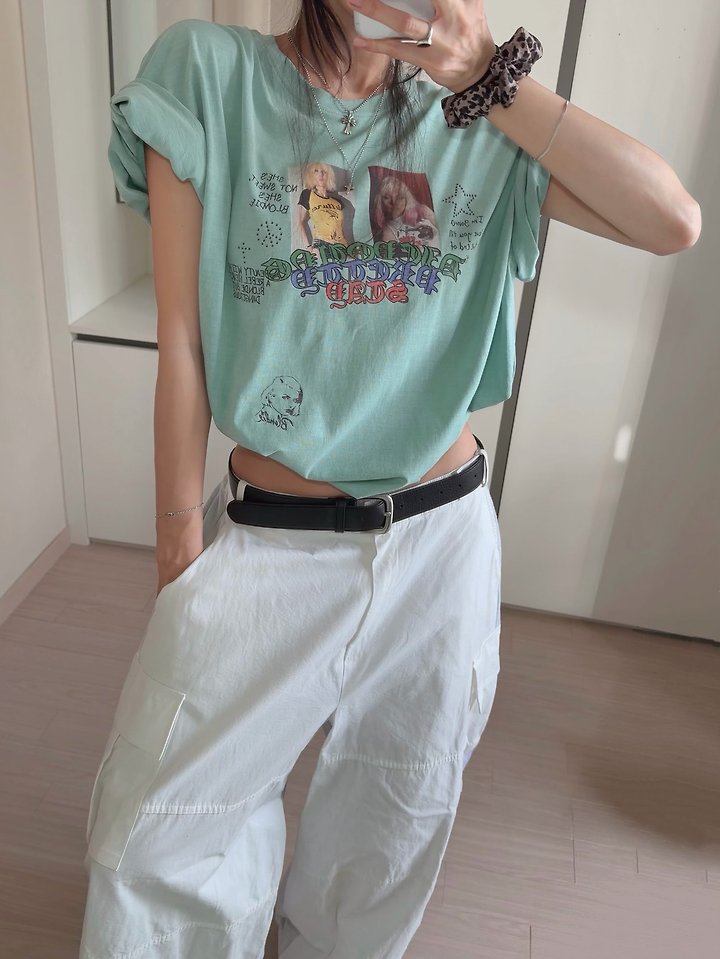 Moran Women - Korean Women Fashion - #momslook - Blondie Vintage Washed Tee - 5