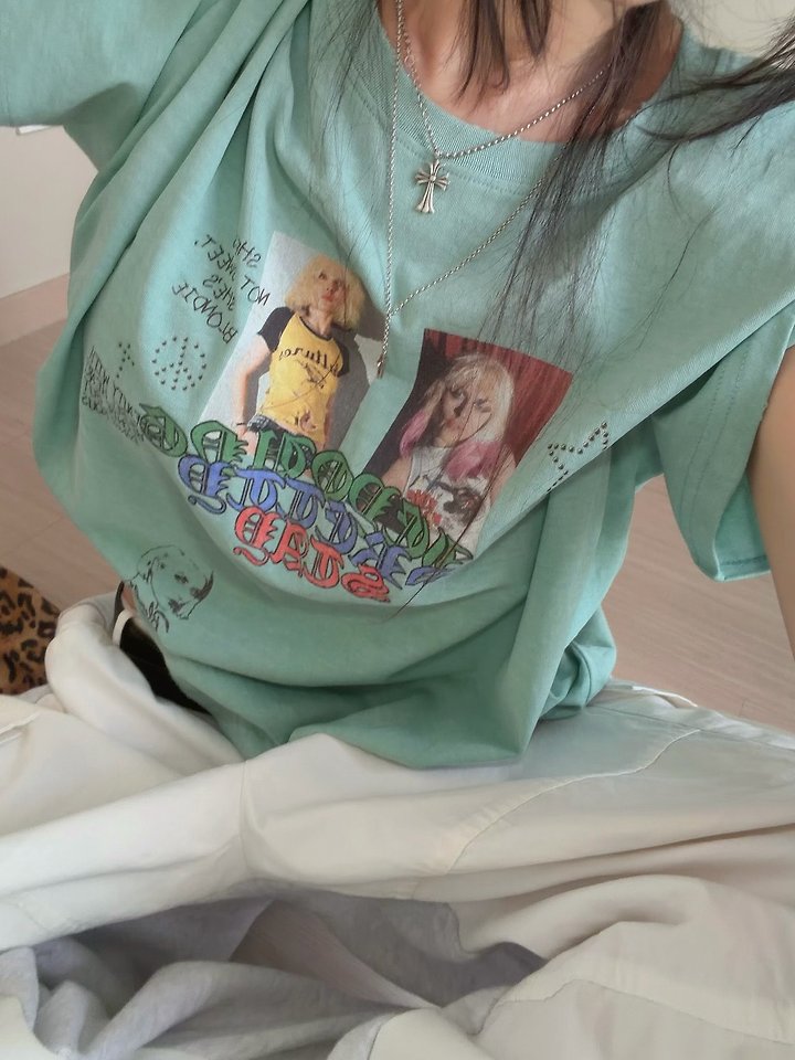 Moran Women - Korean Women Fashion - #momslook - Blondie Vintage Washed Tee - 7