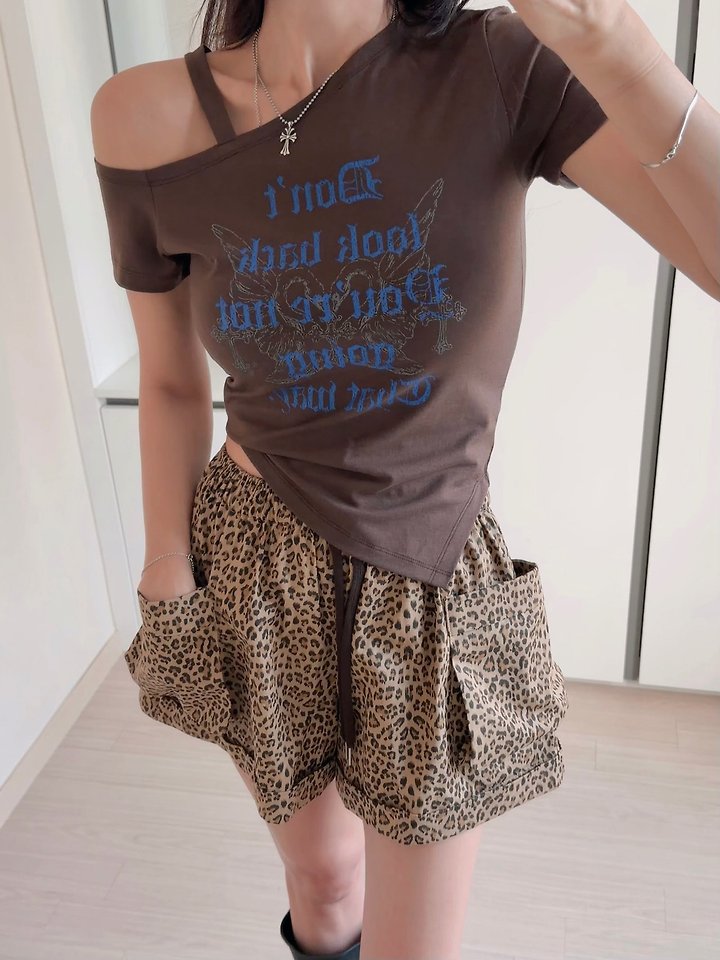 Moran Women - Korean Women Fashion - #momslook - Swan One-Shoulder Tee - 11