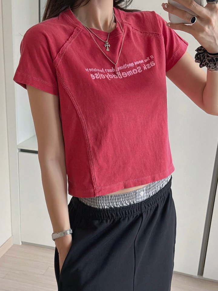 Moran Women - Korean Women Fashion - #momslook - Ask Pigment Tee - 11