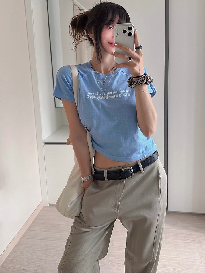 Moran Women - Korean Women Fashion - #momslook - Ask Pigment Tee - 3