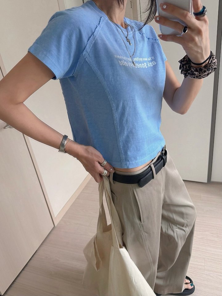 Moran Women - Korean Women Fashion - #momslook - Ask Pigment Tee - 5