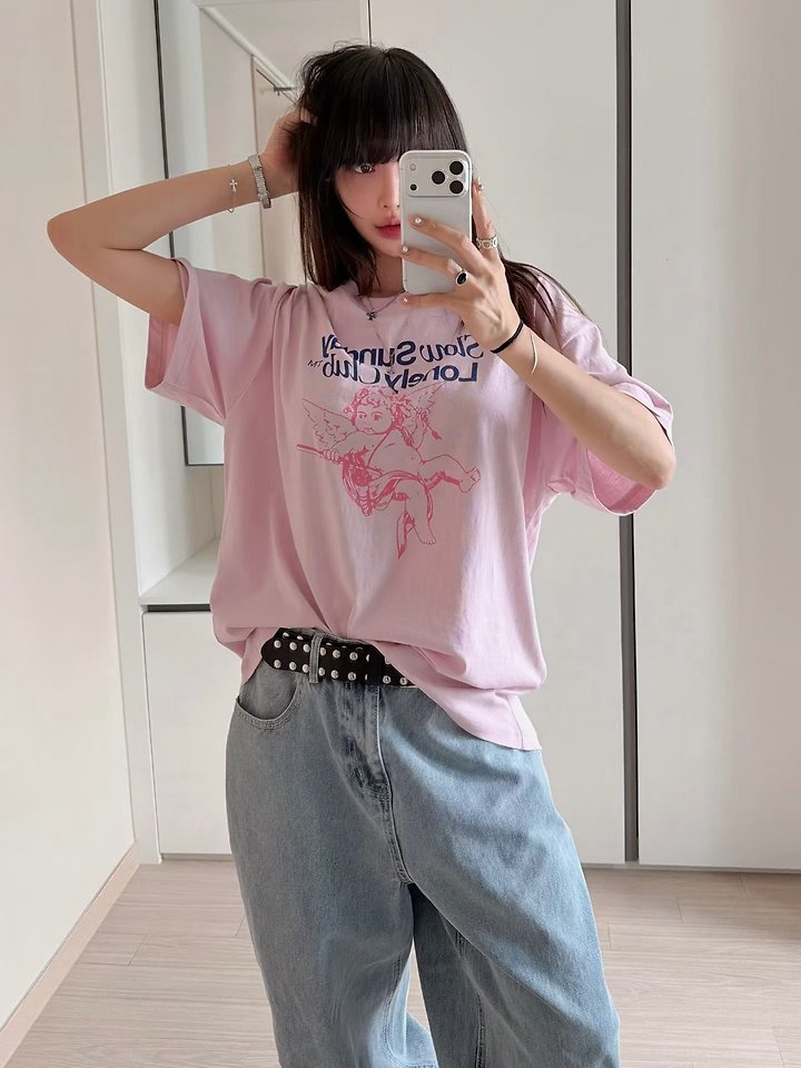 Moran Women - Korean Women Fashion - #momslook - Cupid Short Sleeve Tee - 10