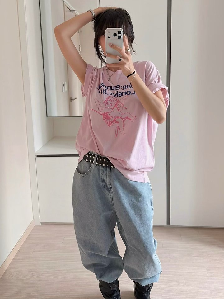 Moran Women - Korean Women Fashion - #momslook - Cupid Short Sleeve Tee - 11