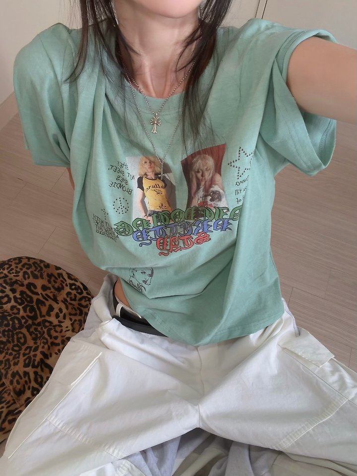 Moran Women - Korean Women Fashion - #romanticstyle - Blondie Vintage Washed Tee
