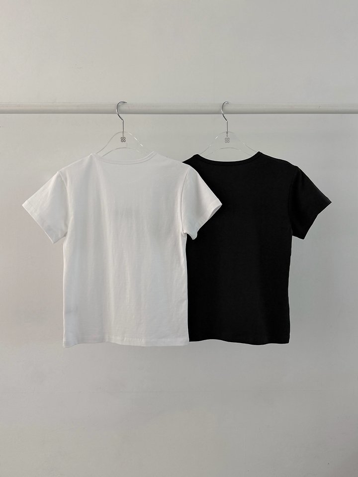 Moran Women - Korean Women Fashion - #womensfashion - Modal Love Embroidery Tee - 2