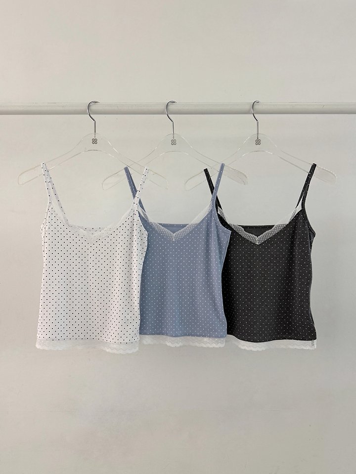 Moran Women - Korean Women Fashion - #womensfashion - Dot Lace Sleeveless Top