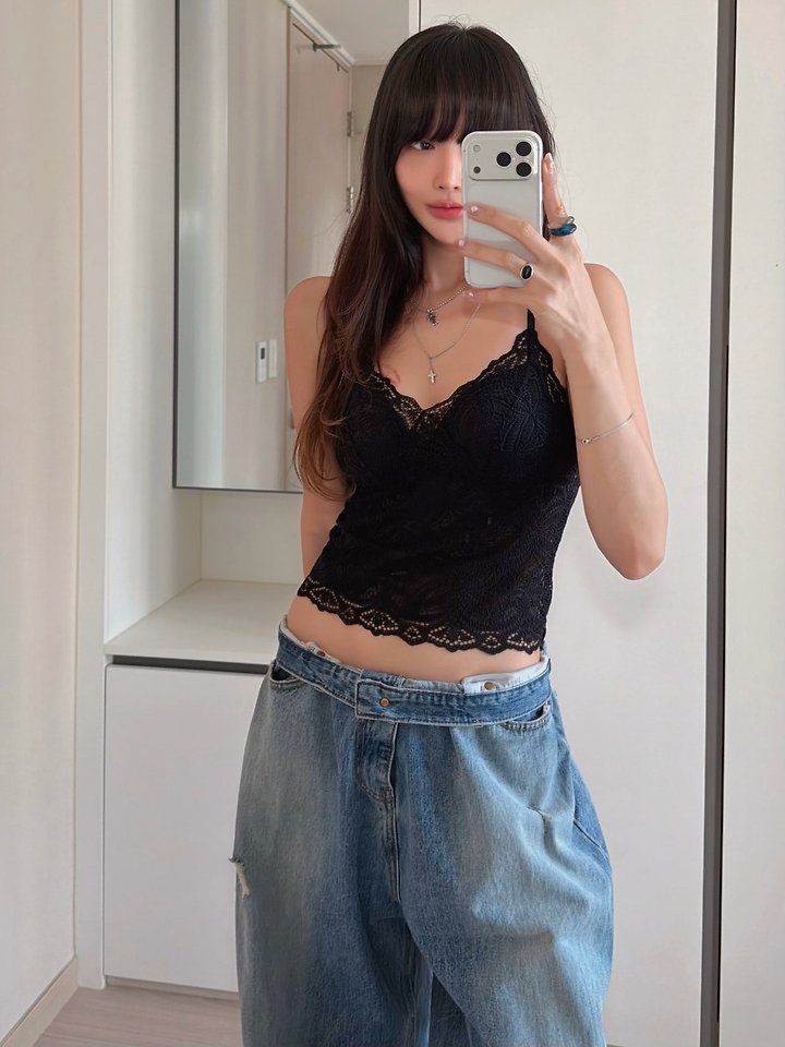 Moran Women - Korean Women Fashion - #womensfashion - Havana Lace Sleeveless Top - 10