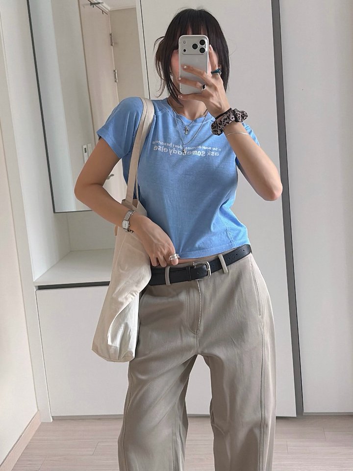 Moran Women - Korean Women Fashion - #momslook - Ask Pigment Tee - 4