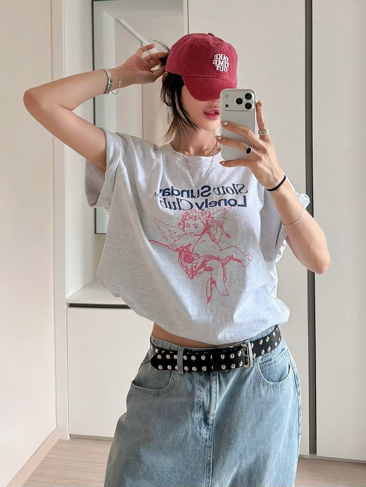 Moran Women - Korean Women Fashion - #womensfashion - Cupid Short Sleeve Tee