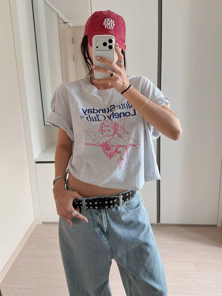 Moran Women - Korean Women Fashion - #womensfashion - Cupid Short Sleeve Tee - 7