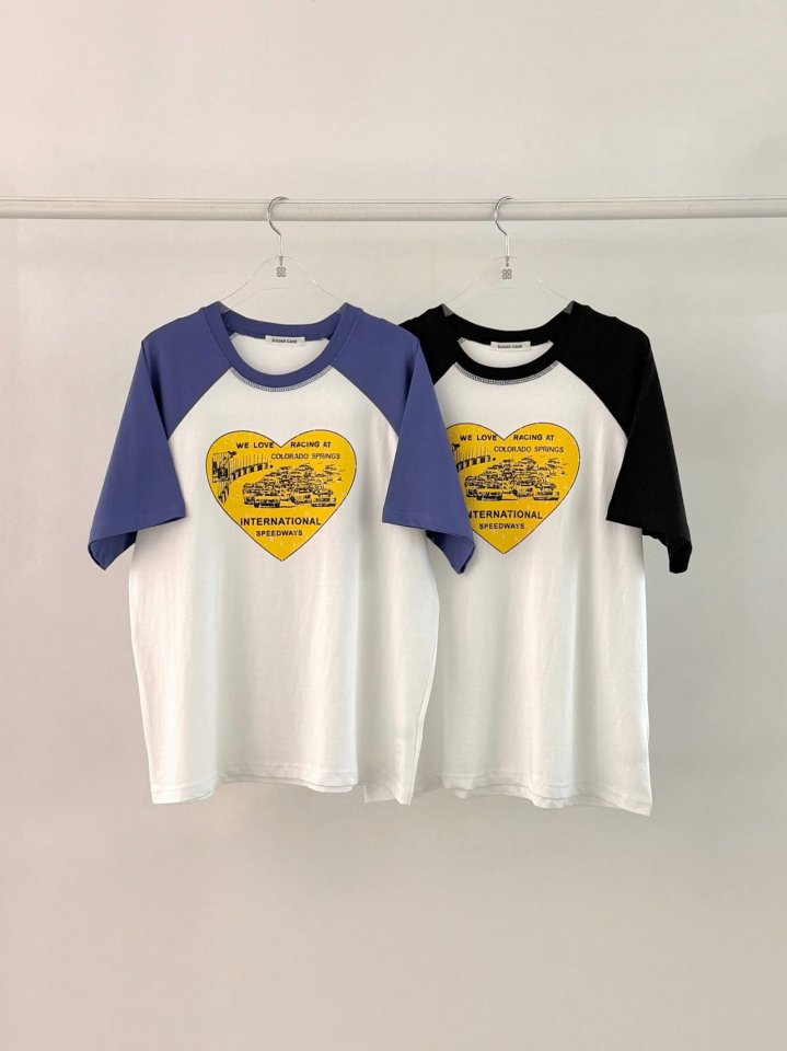 Moran Women - Korean Women Fashion - #womensfashion - Heart Raglan Tee - 2