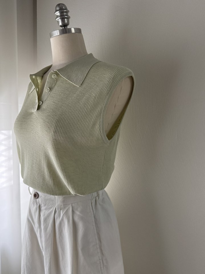 Most - Korean Women Fashion - #momslook - Mauve Collar Knit Top - 2