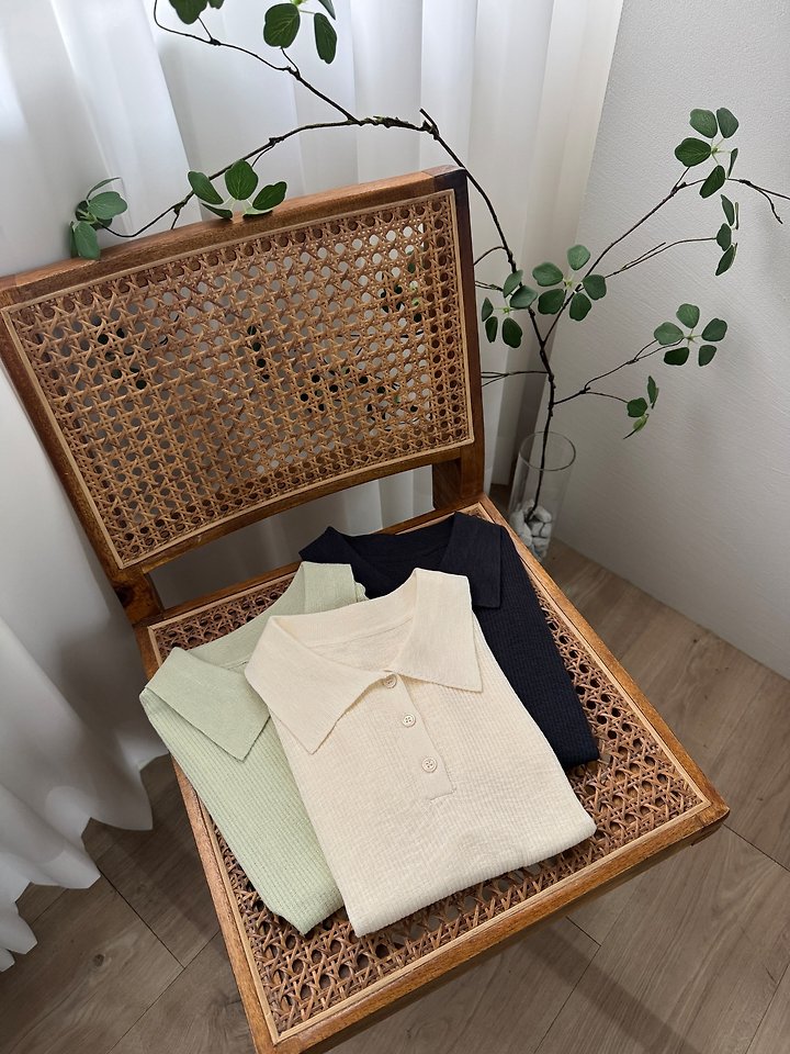 Most - Korean Women Fashion - #vintagekidsstyle - Mauve Collar Knit Top - 11