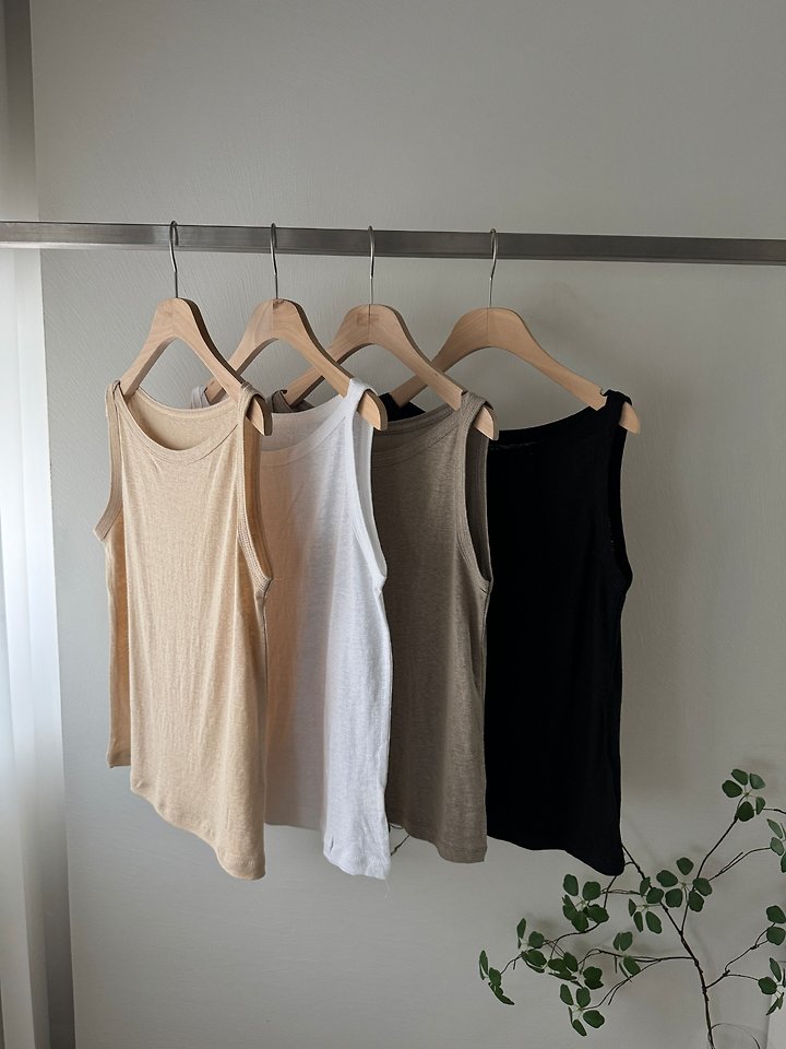 Most - Korean Women Fashion - #womensfashion - Lip Linen Sleeveless Top - 6