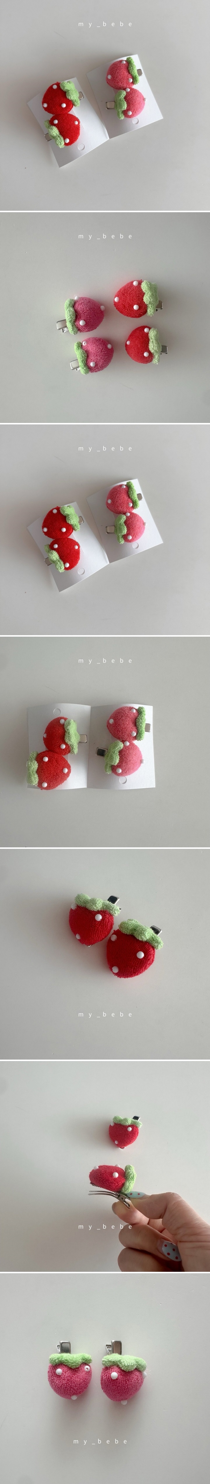 My Bebe - Korean Baby Fashion - #babyclothing - Terry Strawberry Hair Clip