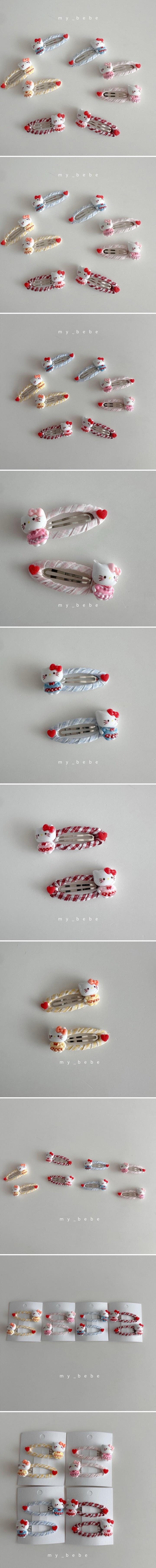 My Bebe - Korean Baby Fashion - #babyfashion - Kitty Snap Hairpin Set