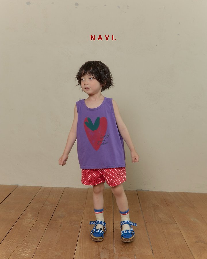 Navi - Korean Children Fashion - #magicofchildhood - Heart Sleeveless - 2