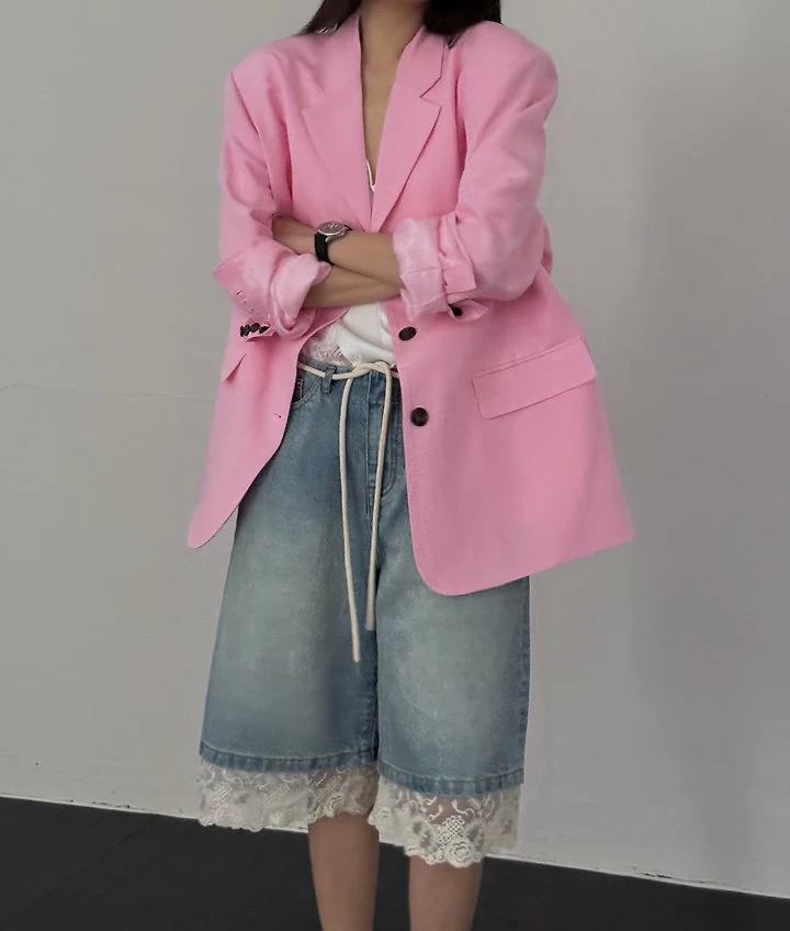 Neroli36 - Korean Women Fashion - #momslook - M Lace Denim Shorts - 5