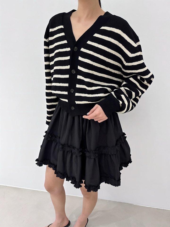Neroli36 - Korean Women Fashion - #momslook - M Viscose Stripe Cardigan - 5