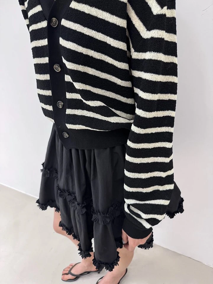 Neroli36 - Korean Women Fashion - #momslook - M Viscose Stripe Cardigan - 7