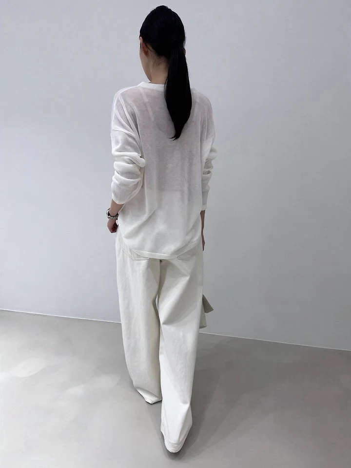 Neroli36 - Korean Women Fashion - #momslook - M Sheer Knit Top - 5