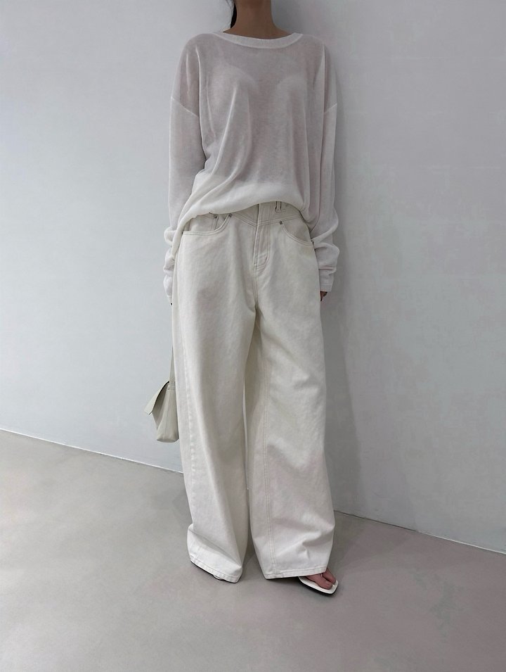 Neroli36 - Korean Women Fashion - #momslook - M Sheer Knit Top - 6