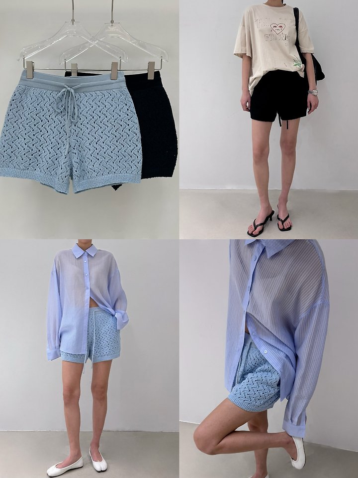 Neroli36 - Korean Women Fashion - #momslook - M Knit Shorts - 4