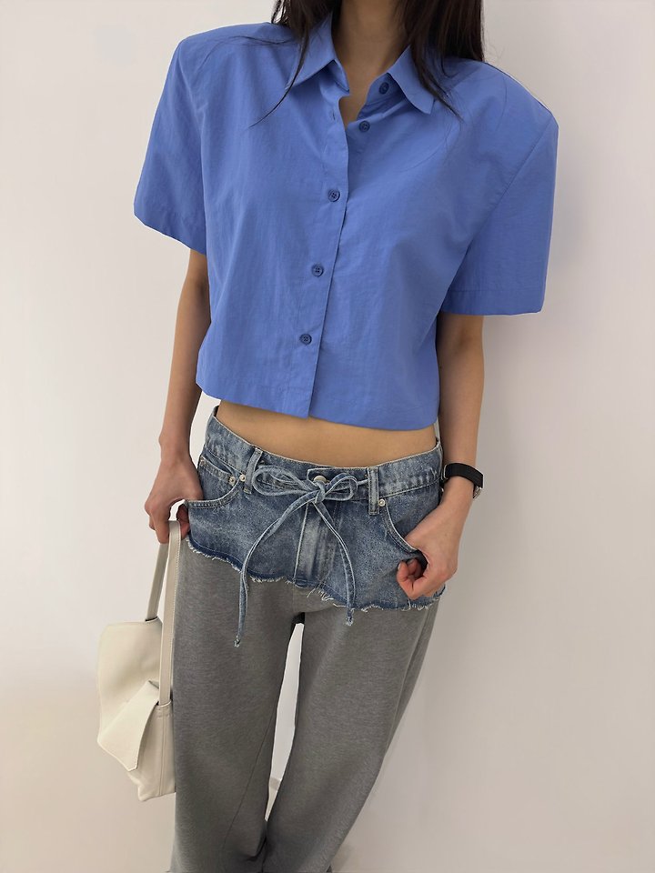 Neroli36 - Korean Women Fashion - #momslook - Lien Crop Shirt - 10
