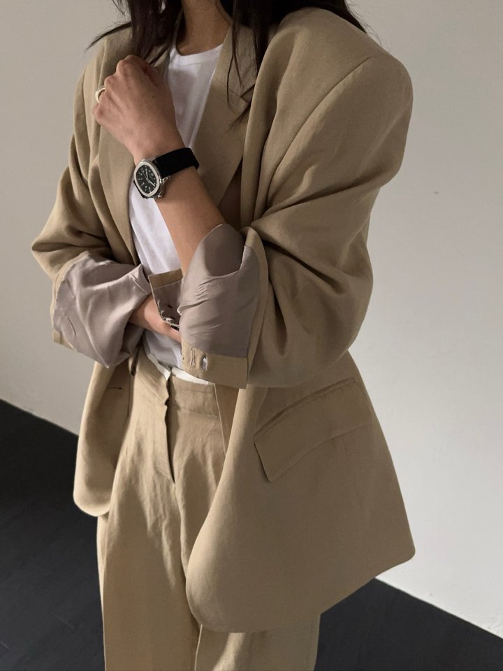 Neroli36 - Korean Women Fashion - #momslook - High Linen Jacket - 7