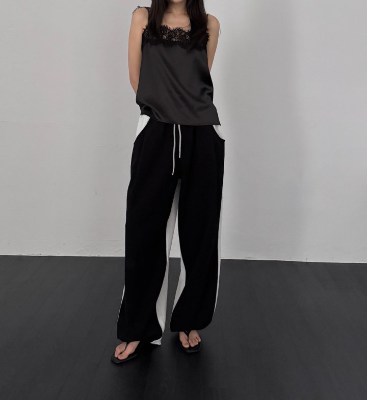 Neroli36 - Korean Women Fashion - #momslook - M Contrast Sweat Pants - 7
