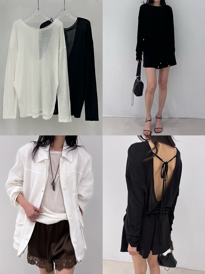 Neroli36 - Korean Women Fashion - #thelittlethings - M Back Point Knit Top - 4