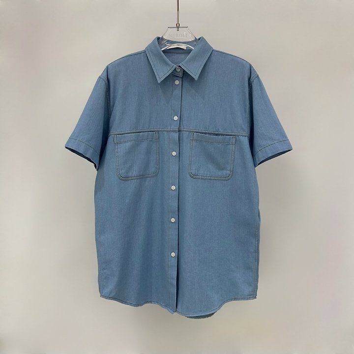 Neroli36 - Korean Women Fashion - #momslook - High Denim Shirt - 2