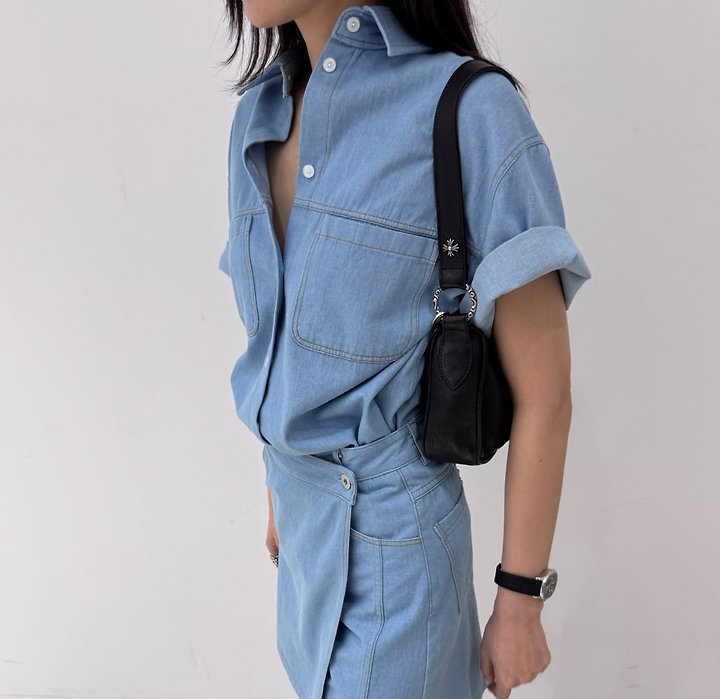 Neroli36 - Korean Women Fashion - #momslook - High Denim Shirt - 6