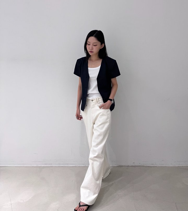 Neroli36 - Korean Women Fashion - #momslook - Stripe Line Jacket - 12
