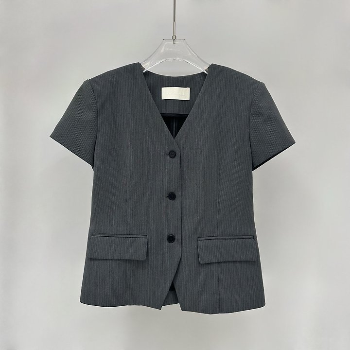 Neroli36 - Korean Women Fashion - #momslook - Stripe Line Jacket - 2