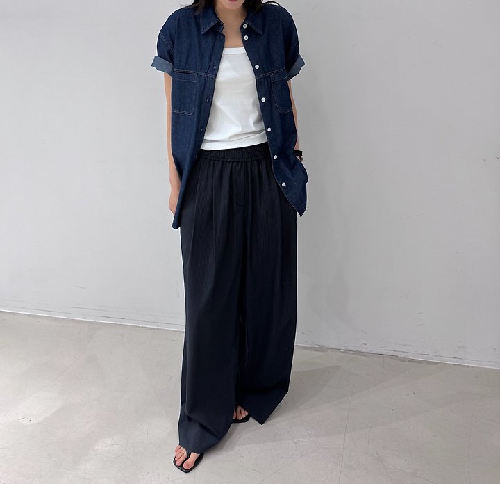 Neroli36 - Korean Women Fashion - #momslook - Stripe Pleated Pants - 7