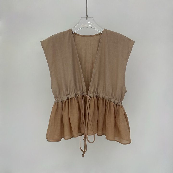 Neroli36 - Korean Women Fashion - #momslook - Nut Linen Blouse - 2