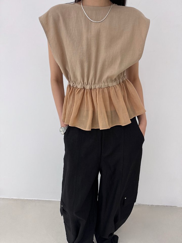 Neroli36 - Korean Women Fashion - #momslook - Nut Linen Blouse - 8