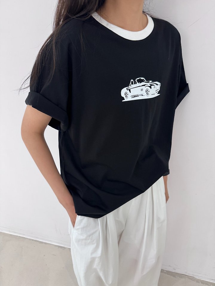 Neroli36 - Korean Women Fashion - #momslook - Contrast Box Tee - 5