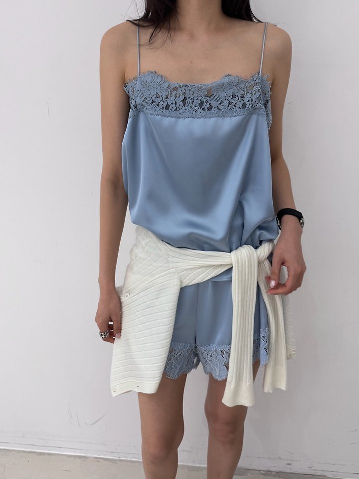 Neroli36 - Korean Women Fashion - #momslook - Lace Satin Camisole - 12