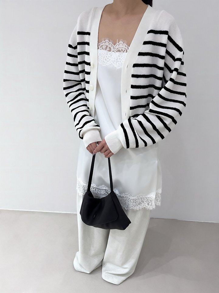 Neroli36 - Korean Women Fashion - #pursuepretty - M Viscose Stripe Cardigan - 11