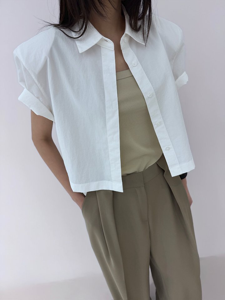 Neroli36 - Korean Women Fashion - #restrostyle - Lien Crop Shirt - 5