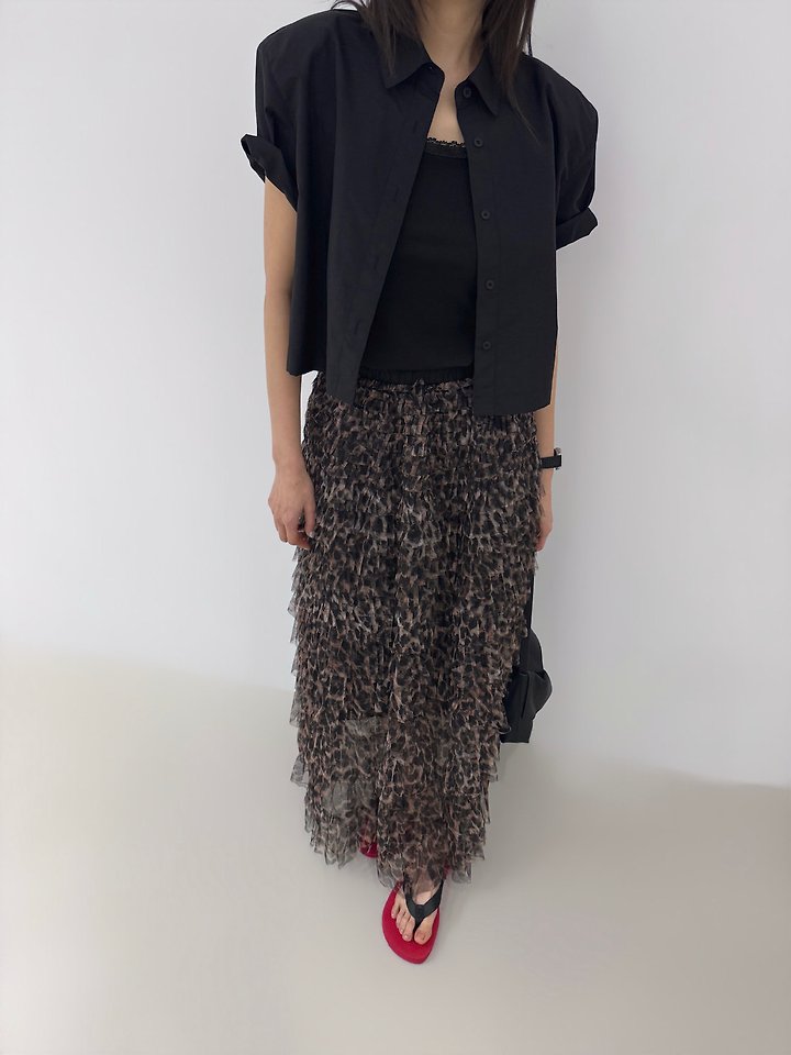 Neroli36 - Korean Women Fashion - #restrostyle - M Leopard Mesh Skirt - 4