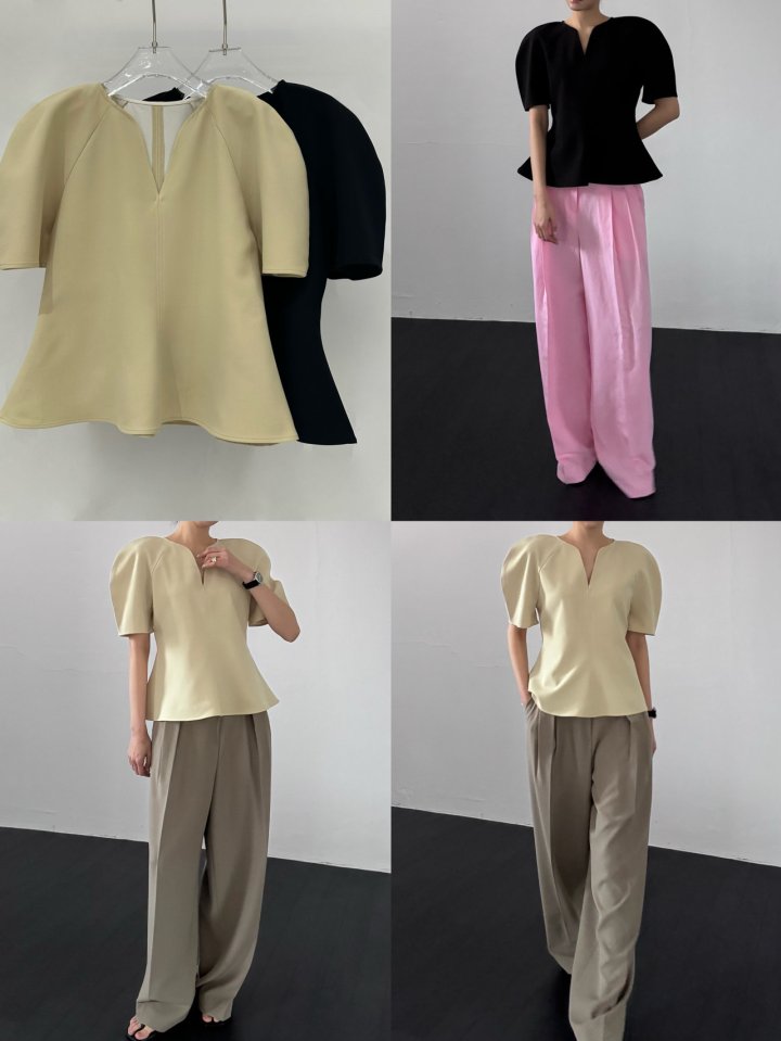 Neroli36 - Korean Women Fashion - #romanticstyle - Raglan Balloon Blouse - 4